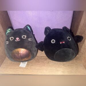Emily The Bat and Kyra the cat squishmallows
